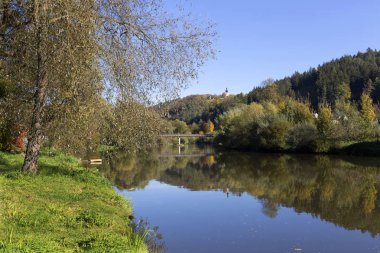 Renkli sonbahar yataydan Merkezi Bohemia, Çek Cumhuriyeti