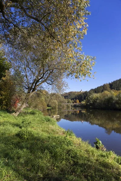 Colorful autumn sunny Landscape from the central Bohemia, Czech Republic — Stock Photo, Image