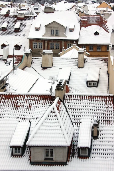 Christmas romantic snowy Prague City, Czech Republic — Stock Photo, Image