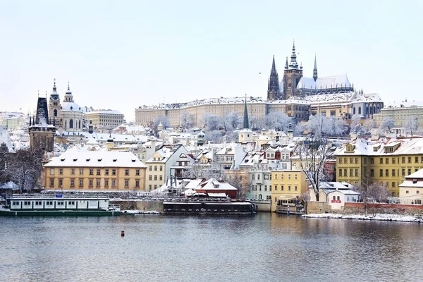 Christmas romantic snowy Prague City, Czech Republic — Stock Photo, Image