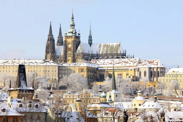 Natal romântico nevado Praga City, República Checa — Fotografia de Stock