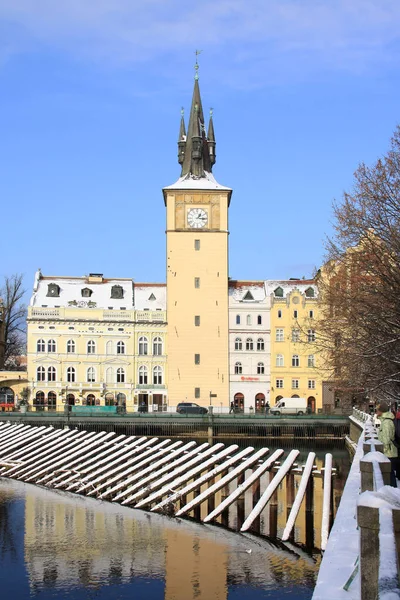 Christmas romantiska snöiga Prague City, Tjeckien — Stockfoto