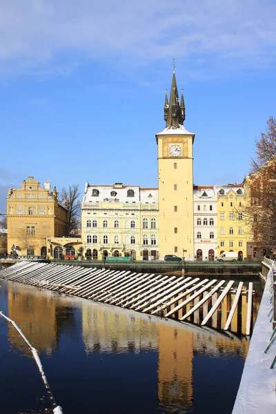 Christmas romantic snowy Prague City, Czech Republic — Stock Photo, Image