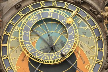 ayrıntı tarihi Ortaçağ astronomik saati Prag'da eski Belediye Binası, Çek Cumhuriyeti