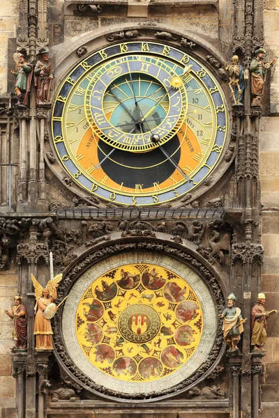 Detail historické středověké orloje v Praze na staré radnici, Česká republika — Stock fotografie