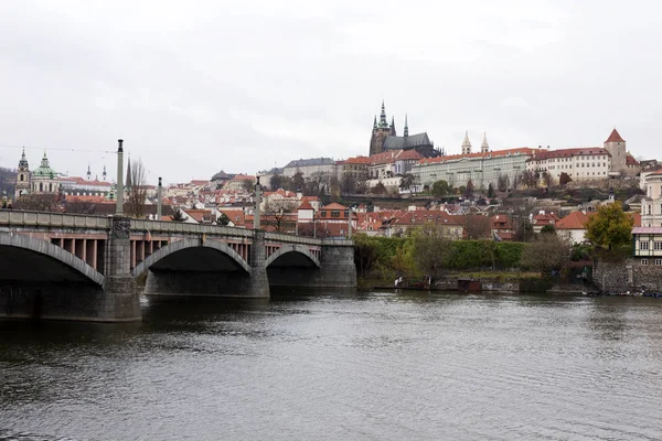 Zobacz Pradze Gotycki Zamek Republika Czeska — Zdjęcie stockowe