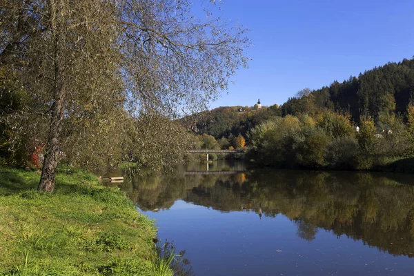 Kleurrijke Herfst Land Landschap Centraal Bohemen Tsjechië — Stockfoto