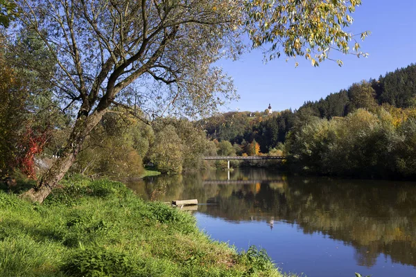 Kleurrijke Herfst Land Landschap Centraal Bohemen Tsjechië — Stockfoto