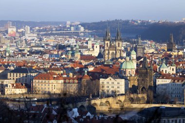 Kış Prague City, Kuleli, Çek Cumhuriyeti görüntüleyin