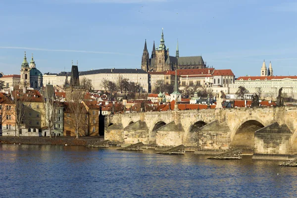 Vista Sulla Città Praga Con Castello Gotico Repubblica Ceca — Foto Stock