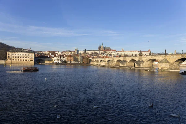 Prague City Ile Gotik Castle Çek Cumhuriyeti Görüntüleyin — Stok fotoğraf