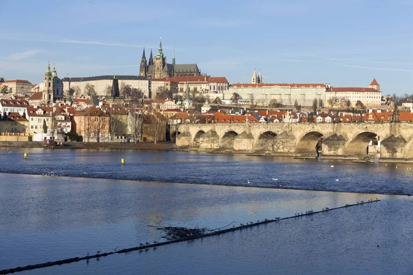 Prague City Ile Gotik Castle Çek Cumhuriyeti Görüntüleyin — Stok fotoğraf