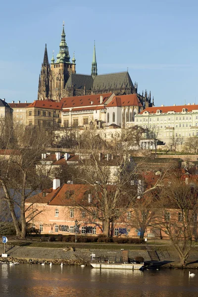 Vista Sulla Città Praga Con Castello Gotico Repubblica Ceca — Foto Stock