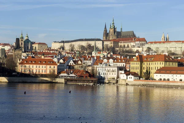 Vista Ciudad Praga Con Castillo Gótico República Checa — Foto de Stock