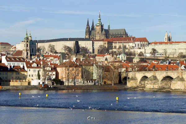 Vista Ciudad Praga Con Castillo Gótico República Checa — Foto de Stock