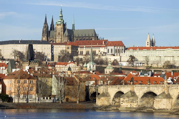 Vista Ciudad Praga Con Castillo Gótico República Checa — Foto de Stock