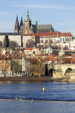 Prague City ile Gotik Castle, Çek Cumhuriyeti görüntüleyin