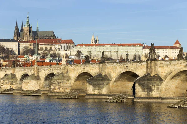 Vista Ciudad Praga Con Castillo Gótico República Checa — Foto de Stock