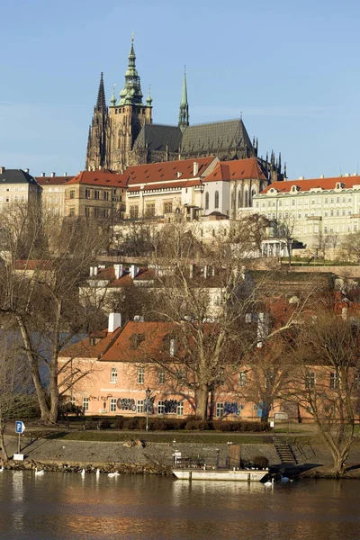 Vista Ciudad Praga Con Castillo Gótico República Checa — Foto de Stock