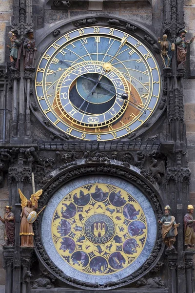 Detalle Del Antiguo Reloj Astronómico Plaza Ciudad Vieja Praga — Foto de Stock