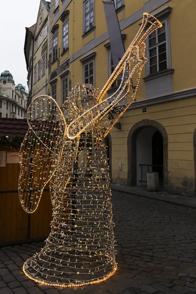 Ambiance Noël Sur Place Vieille Ville Prague République Tchèque — Photo