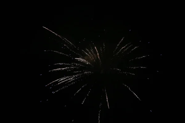 Das Feuerwerk Schwarzen Himmel Detail — Stockfoto