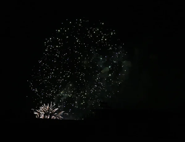 Firework Black Sky Detail — Stock Photo, Image