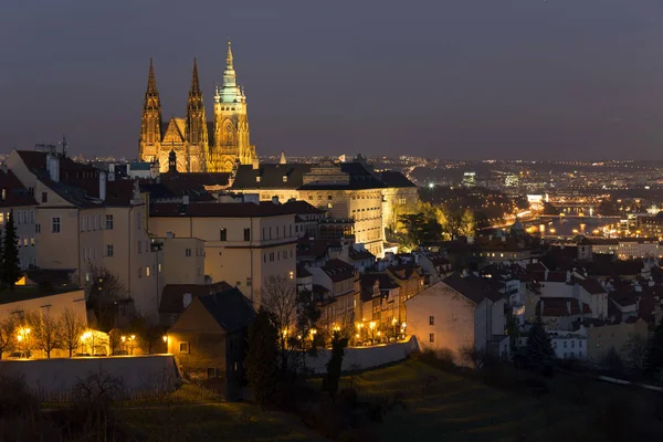 Noc Zabytkowego Centre Praga — Zdjęcie stockowe