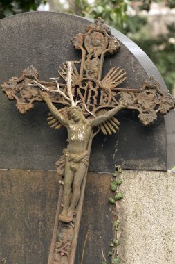 Yaşlı heykel gelen gizemli eski Prag mezarlığı, Çek Cumhuriyeti