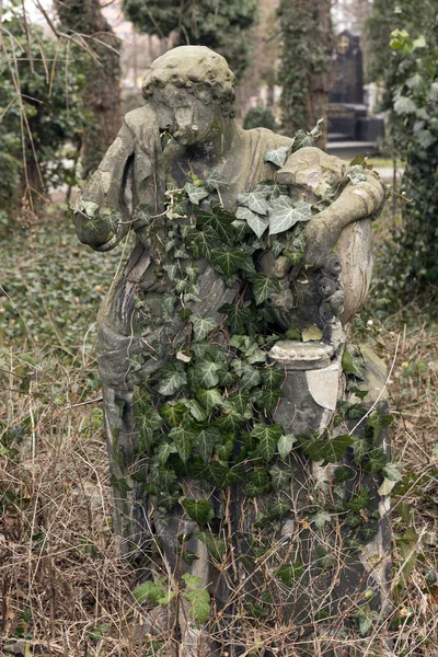 Wieku Statua Tajemnicy Stary Cmentarz Pradze Republika Czeska — Zdjęcie stockowe