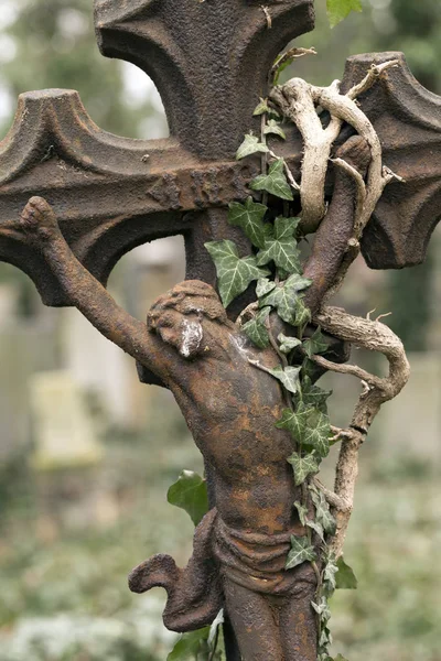 Staty Från Mysterium Gamla Prague Kyrkogård Tjeckien — Stockfoto