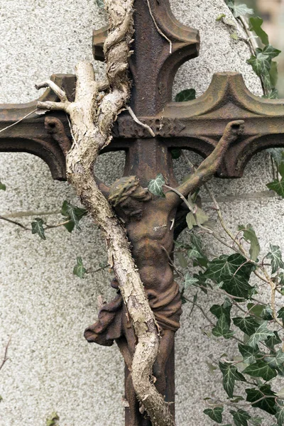 Wieku Statua Tajemnicy Stary Cmentarz Pradze Republika Czeska — Zdjęcie stockowe