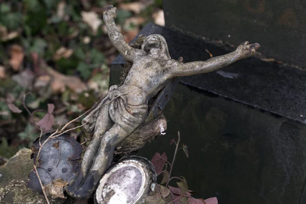 Alte Statue Aus Dem Geheimnisvollen Alten Prager Friedhof Tschechische Republik — Stockfoto