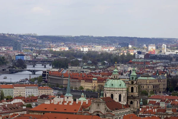 Vue Sur Printemps Prague City Avec Nature Verte Les Arbres — Photo