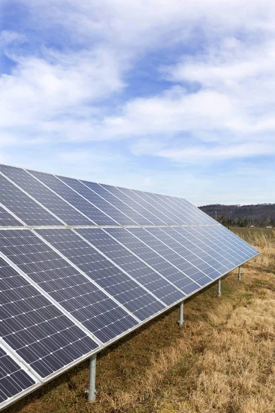 Solar Power Station Early Spring Meadow — Stock Photo, Image