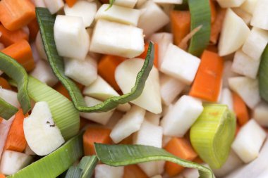 Karışık taze sebze dilimlenmiş