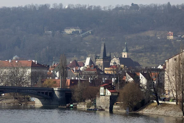 Blick Auf Die Prager Stadt Über Der Moldau Tschechische Republik — Stockfoto