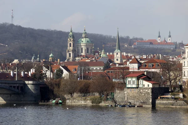 Syn Prag Staden Ovanför Floden Moldau Tjeckien — Stockfoto