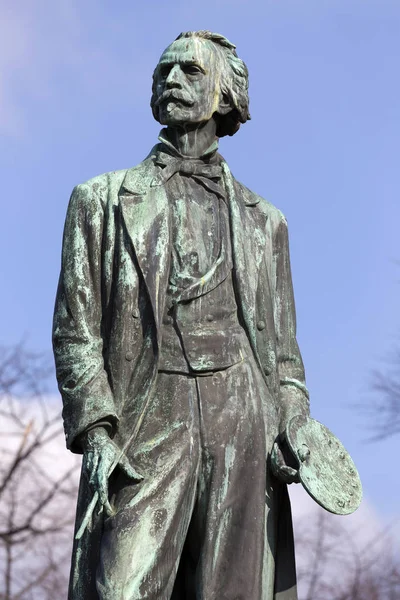 Statue Big Czech Painter Josef Manes Prague Czech Republic — Stock Photo, Image