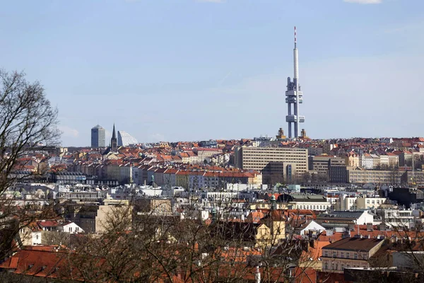 Wiosną Prague City Wież Mostów Słoneczny Dzień Republika Czeska — Zdjęcie stockowe