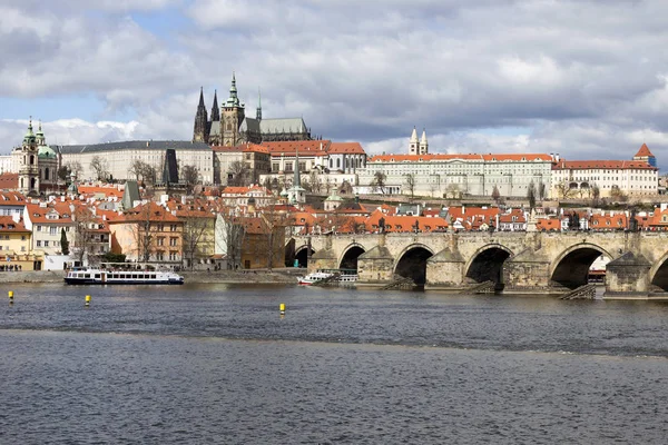 Vista Ciudad Praga Sobre Río Moldava República Checa — Foto de Stock