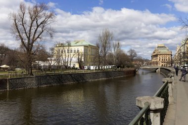 Bahar üzerinde görünümü üzerinde Nehri vltava, Çek Cumhuriyeti Prag şehir