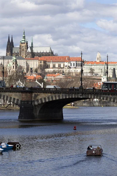 Vue Sur Printemps Prague City Dessus Rivière Vltava République Tchèque — Photo