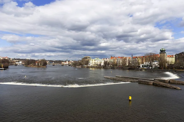 Vista Ciudad Praga Sobre Río Moldava República Checa —  Fotos de Stock