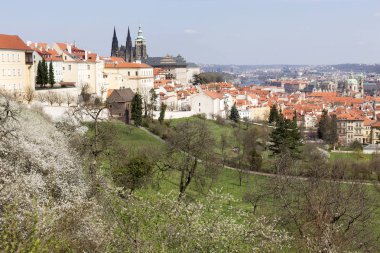 Bahar üzerinde görünümü üzerinde Nehri vltava, Çek Cumhuriyeti Prag şehir