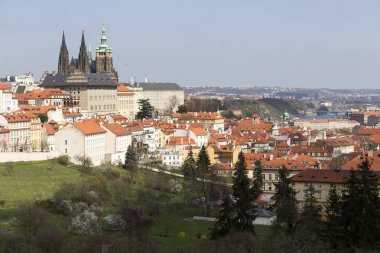 Bahar üzerinde görünümü üzerinde Nehri vltava, Çek Cumhuriyeti Prag şehir