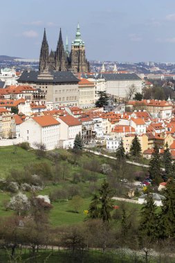 Bahar üzerinde görünümü üzerinde Nehri vltava, Çek Cumhuriyeti Prag şehir