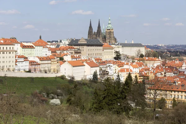 Widok Wiosnę Praga Miasto Nad Rzeką Wełtawą Republika Czeska — Zdjęcie stockowe
