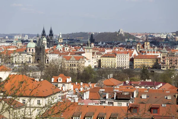 Pohled Jaře Praha Město Nad Řekou Vltavou Česká Republika — Stock fotografie