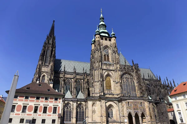 Gotische Kathedrale Vitus Auf Der Prager Burg Sonnigen Tag Tschechische — Stockfoto